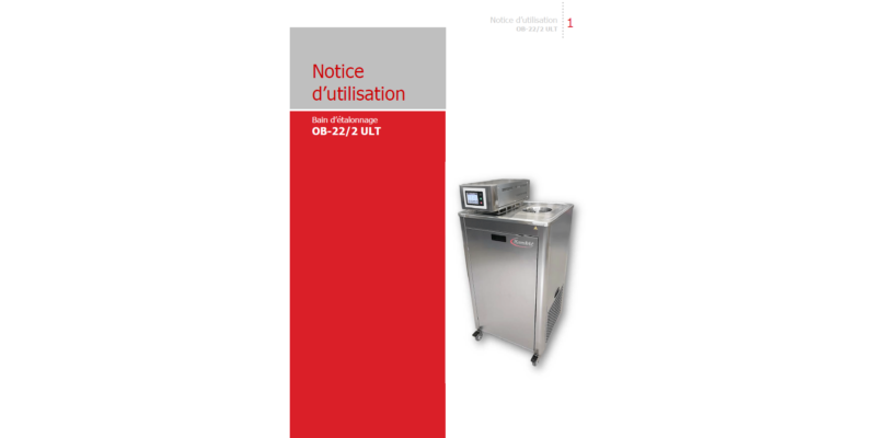 Notice d’utilisation OB-22/2 ULT gamme opératoire -90...+130°C Kambic